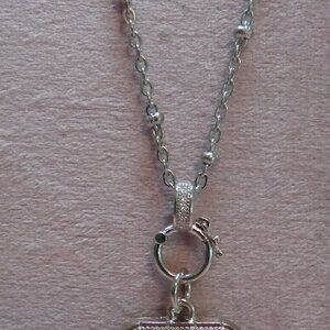 Upcycle/Repurpose Clear Crystal Zip Charm💗w/Pave Clasp Satellite Necklace